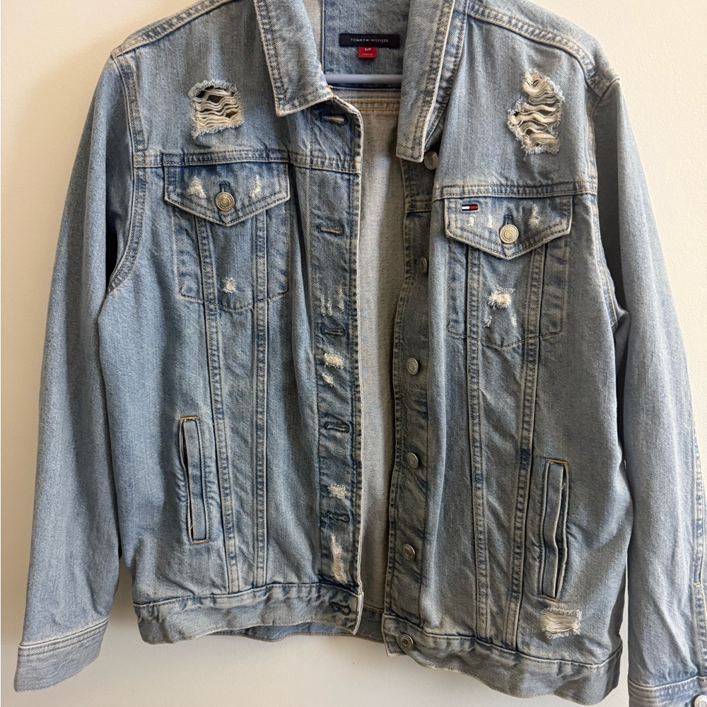 Tommy Hilfiger Light Blue Distressed Denim Jacket